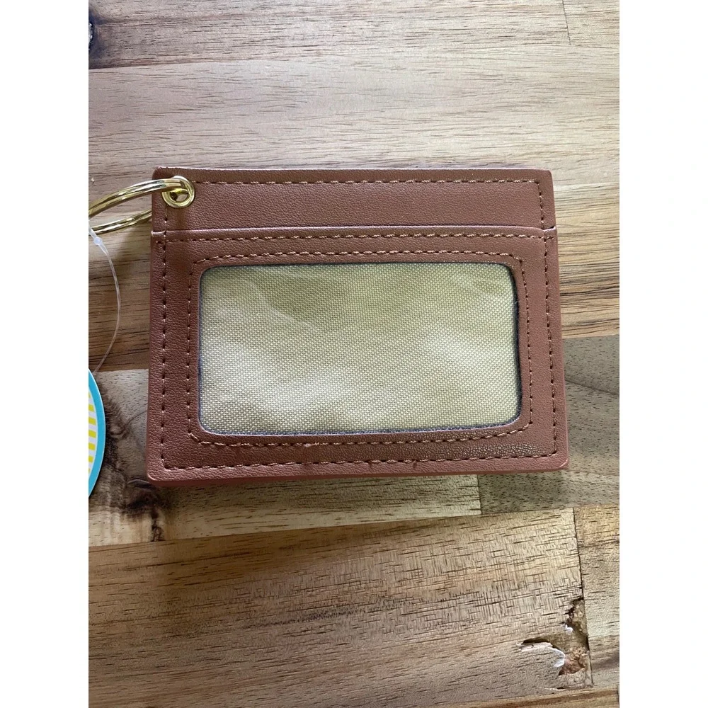 Viv & Lou Camel Faux Leather Card Holder Keychain ID Window MNA209VL-CAMEL